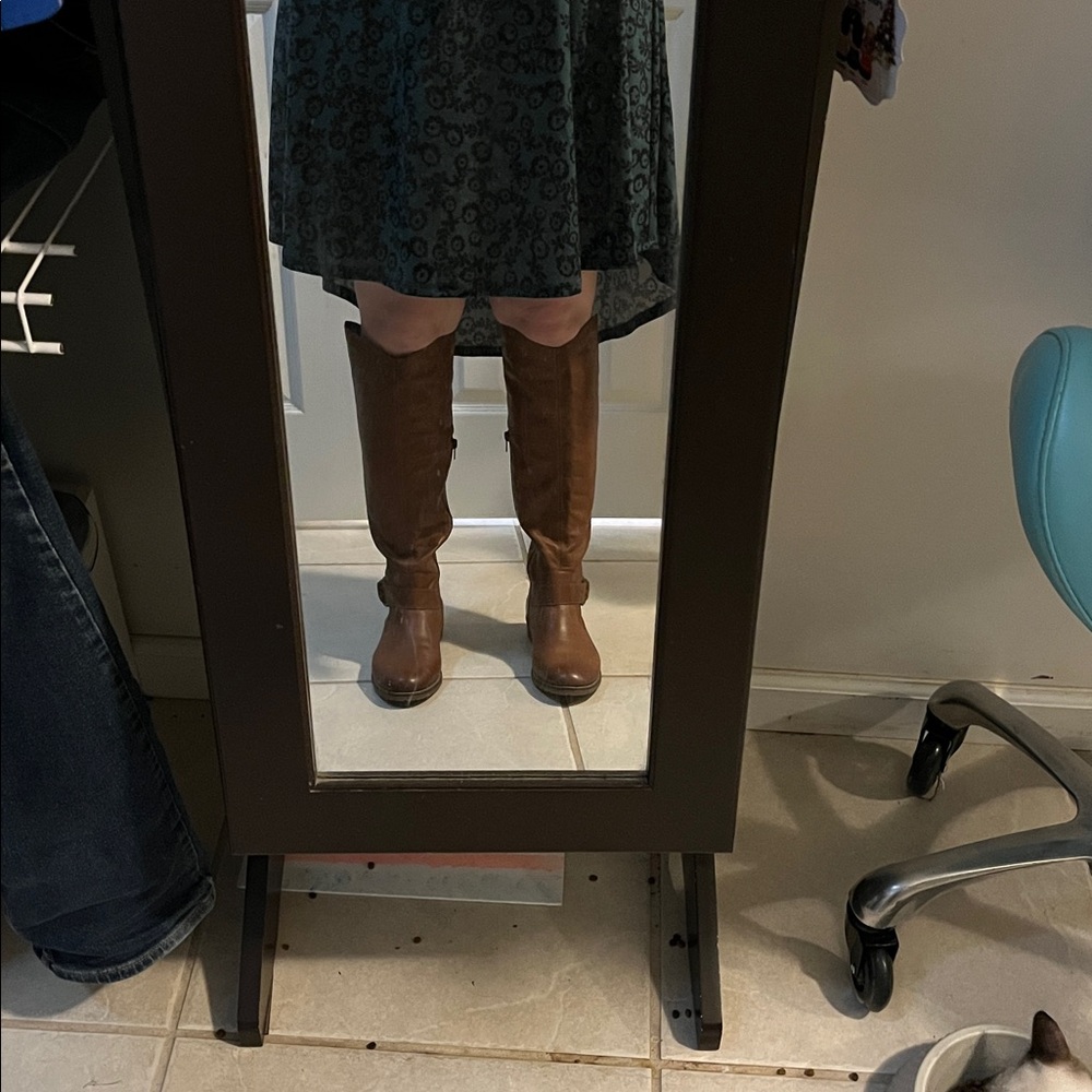 Brown Leather Knee-High Boots - Picture 7 of 8